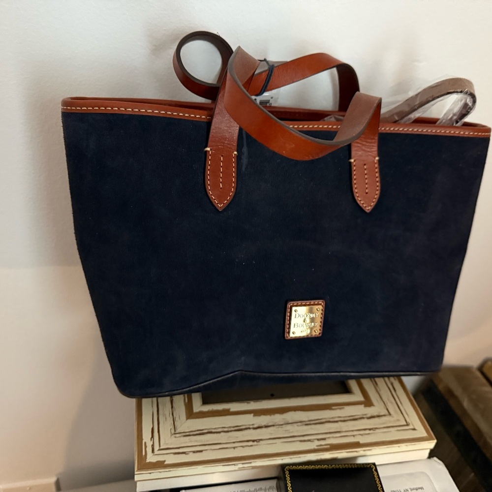 Dooney & Bourke Dark Blue and Tan Tote